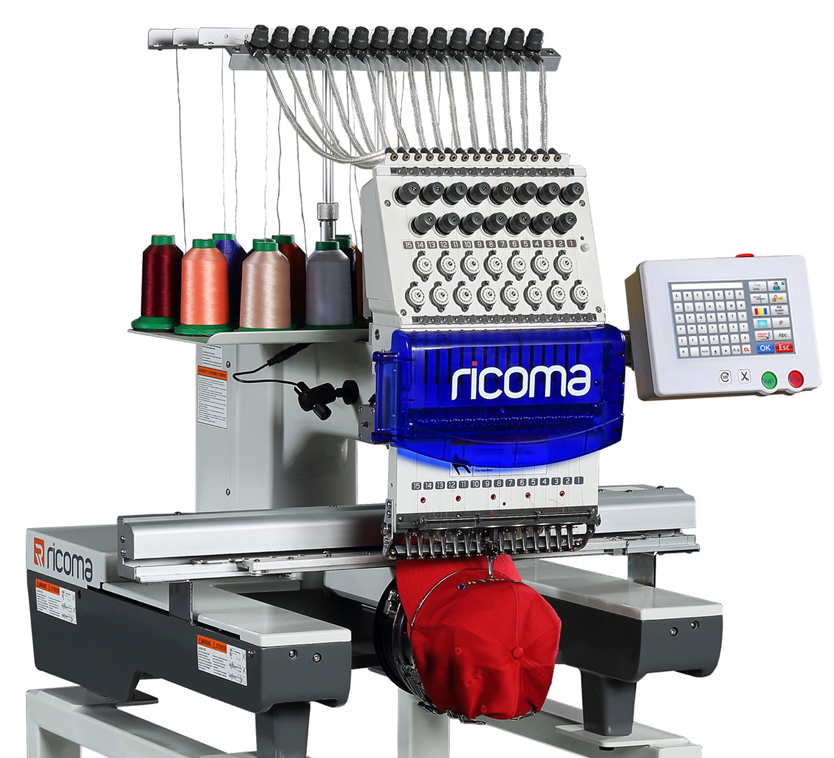 Ricoma TC Series - 7 / 8 Inch Touch Screen Single Head Embroidery Machines